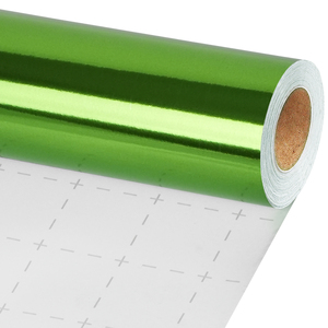 Hot Sale Glossy Metallic Shiny Gift Wrapping <b>Paper</b> <b>Roll</b> Pure Green Single-sided Coated <b>Paper</b> For Party Decoration - Product Image 6