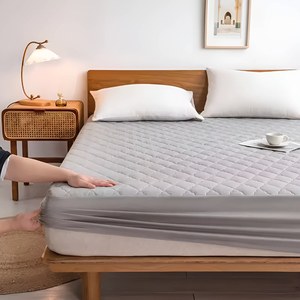 Nuovo stile all'ingrosso lenzuola impermeabili in poliestere 100% coprimaterasso di buona qualità coprimaterasso trapuntato biancheria da letto con gonna da letto - Product Image 2