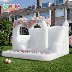 Château gonflable blanc 13 x 13 avec toboggan, petit, pour extérieur, en PVC, pour <span class=keywords><strong>jardin</strong></span>, fête, <span class=keywords><strong>location</strong></span> de château gonflable, entreprise - Product Image 5