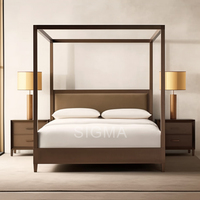Lit en bois massif, taille king size ou queen size, mobilier de chambre à coucher moderne, lit en bois de chêne