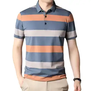 Factory Directly Knitted Polo Shirt For Men OEM & ODM Pullover Breathable Striped Polo Shirts