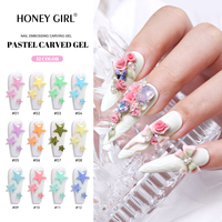 HONEY GIRL Gel de Sculpture 3D pour Ongles 12 Couleurs, Gel de Peinture pour Dessin Floral, Design d'Art des Doigts, Gel de Gravure d'Ongles, Marque Privée