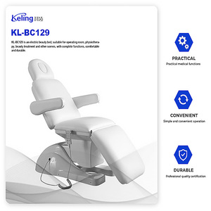 Lit de beauté d'exposition avec commande au pied intégrée Table de <span class=keywords><strong>massage</strong></span> électrique Mobilier de salon Fauteuil facial spa à base métallique - Product Image 3