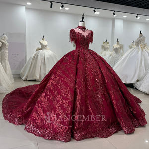 Pour Jancember XS159 Gossamer rouge femmes robe de bal cristal paillettes gland perlé Appliques broderie pour les fêtes - Product Image 3