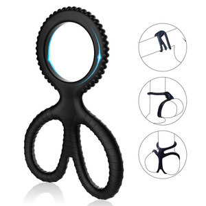 Vibrierender Penisring aus Silikon in Scherenform für Männer zur Verzögerung der Ejakulation, Sexspielzeug für Erwachsene - Product Image 1