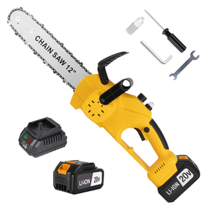 Tronçonneuse sans fil professionnelle 20V 12 pouces pour la coupe du bois, qualité industrielle et bricolage, alimentation par batterie personnalisable CS-300A-2 12 pouces Pr - Product Image 1