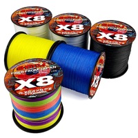 Ligne de pêche tressée X8 brins en fibre de carbone japonaise, super résistante, PE, verte, colorée, lisse, forte puissance de traction, 500m 1000m