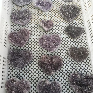 En gros Naturel De Haute Qualité Améthyste Coeur Cluster <span class=keywords><strong>Druse</strong></span> Guérison Cristal Quartz Coeur Artisanat pour La Décoration - Product Image 4