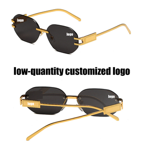 <span class=keywords><strong>2025</strong></span> Hoge Kwaliteit Nieuwe Trend Metalen Zonnebril Polygoon Frameloze Tinten Custom Logo Luxe Vintage Rechthoek Zonnebril Voor Unisex - Product Image 2