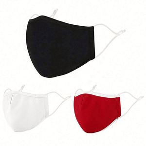 Masque facial en tissu de protection solaire unisexe, noir, en coton, personnalisé, réutilisable, lavable - Product Image 1