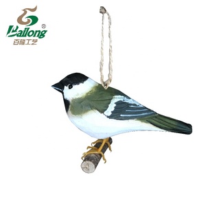 15 Jaar Fabriek Hot Selling Mooie Decoratieve Hout Gesneden En Geschilderd Vogel Ornament - Product Image 2