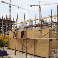Panel de Pared OSB Ecológico Moderno de 50-150 mm con Núcleo Fenólico EPS/XPS, Ignífugo, Certificación CE/TUV para Construcción