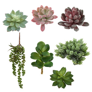Pilihan sukulen buatan Mini, berbagai jenis sukulen imitasi tanpa pot, dekorasi rumah pengaturan bunga Agave Echeveria - Product Image 1