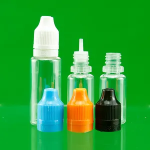 10ml 20ml PET 플라스틱 포장 빈 플라스틱 캡 어린이 방지 캡이있는 액체 오일 병