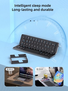 Nuevo Teclado Inalámbrico Plegable Portátil JOMAA BT Mini Recargable Ultrafino con Soporte para Teléfono, Laptop, Tablet, USB Tipo C - Product Image 3