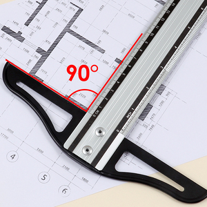 Regla de Aluminio Metálica en Forma de T de 60 cm de Largo con Doble Escala, en Oferta, para Carpintería, Diseño, <span class=keywords><strong>Arquitectura</strong></span>, Ingeniería y Arte - Product Image 3
