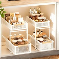 Weißes und schwarzes Schiebe schrank regal aus Kohlenstoffs tahl mit ausziehbarem Korb, Lager regal mit 2 oder 1 Ebenen