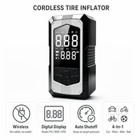Compresseur d'air sans fil portable rechargeable avec affichage numérique pour voiture, moto et vélo - Vente en gros