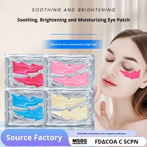 Mascarilla <span class=keywords><strong>de</strong></span> Hidrogel Vegana para Ojos con Colágeno, Ácido Hialurónico y Vitamina C, Reafirmante, Suavizante <span class=keywords><strong>de</strong></span> Líneas Finas, Parches para Ojos, Cuidado <span class=keywords><strong>de</strong></span> los Ojos, Hidratante - Product Image 1