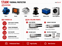 Sakelar Termostat Bimetal 17AM Auto Reset 5A/220V, Pengontrol Suhu, Pelindung Termal untuk Peralatan Pemanas Transformator