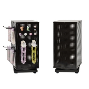 Schwarzer Metall-Pegboard-Thekenständer mit Drehfunktion für Magnete, <span class=keywords><strong>Peg</strong></span>-Haken, Schlüsselanhänger und Kleinteile - Product Image 6