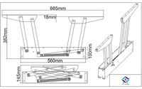 Mécanisme de table relevable pliable en métal B12-1H pour meubles, gain de place, transforme une table basse en table à manger, utilisation en extérieur