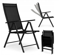 Chaise de jardin inclinable à 7 niveaux, résistante aux intempéries, avec dossier en maille respirante, fauteuil inclinable pliable pour patio, terrasse, camping