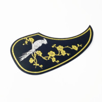 Protector de Guitarra Acústica con Forma de Gota de Agua, Placa Protectora Antiarañazos, Flor Dorada Negra para Guitarra de 40 y 41 Pulgadas, Accesorio