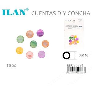 Perline di conchiglia Ilan da 7 mm colorate per la creazione di gioielli fai da te, 10 pezzi - Product Image 3