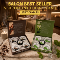 Kit de Pédicure Deluxe 5 Étapes avec Gelée, Bain de Pieds, Soin des Pieds et Huile de Massage, Bougie – OEM ODM pour Fournitures de Salon de Manucure