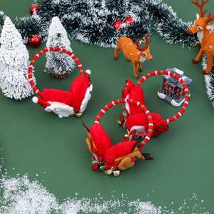 ที่ปิดหูอบอุ่นรูปการ์ตูนซานต้าสำหรับเทศกาลคริสต์มาสของตกแต่งงานปาร์ตี้ของเด็กๆพร้อมไส้คอตตอน PP ช่วยบรรเทาความเครียด - Product Image 6