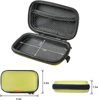 Étui pour écouteurs en EVA avec logo personnalisé, étui rigide portable avec fermeture éclair pour écouteurs sans fil, câble USB et petits accessoires
