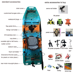 Kayak modulaire avancé 2026 de 9 pieds avec propulsion à pédales <span class=keywords><strong>ou</strong></span> moteur électrique, <span class=keywords><strong>aileron</strong></span> <span class=keywords><strong>ou</strong></span> hélice en HDPE, bateau de pêche léger et facile à transporter - Product Image 1