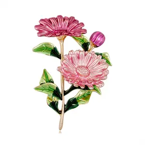 Romantische Emaille Rose Bloem Broche Pin Sieraden Rhinestone Rose Vorm Broche