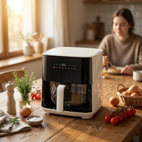 Friteuse à air numérique sans huile en verre non toxique avec écran LCD, four à convection, appareils de cuisine intelligents pour la maison, vente en gros