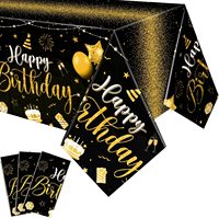 3 Pcs Nappe Happy Birthday Décorations Happy Birthday Couverture de table en plastique pour Baby Shower Birthday Party Supplies