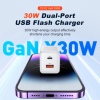 QERE KC-0652 PD 30W GaN téléphone adaptateurs universels prise américaine sûre Type C USB Intelligent charge rapide Mini chargeur rapide Portable