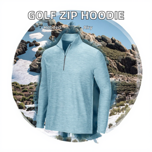 เสื้อฮู้ดผู้ชายลำลองแบบสปอร์ต ซิปครึ่งตัว ทรงปกติ ผ้าเจอร์ซีย์ สีพื้น ระบายอากาศได้ดี มีฮู้ด คอปก สำหรับฤดูใบไม้ร่วง เหมาะสำหรับเล่นกอล์ฟ - Product Image 2