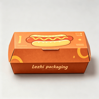 Boîte à hot-dogs personnalisée en papier pour la restauration rapide, boîte à emporter pour hot-dogs, boîte d'emballage pour sushis, sac à sandwich en papier kraft pour l'emballage alimentaire