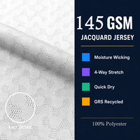 Rouleau de tissu jacquard sport en maille 100 % polyester respirant, extensible, séchage rapide, prêt pour la sublimation, pour la production de maillots textiles et vêtements