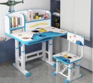 Ensemble table et chaise d'étude ergonomique pour enfants, réglable en hauteur, moderne, dessin animé, pour <span class=keywords><strong>chambre</strong></span> d'enfant, salon, en bois MDF et métal - Product Image 5