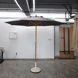 <span class=keywords><strong>Parasol</strong></span> moderne pliable anti-UV avec cadre en bois, manivelle manuelle, forme ronde, <span class=keywords><strong>parasol</strong></span> de jardin léger, <span class=keywords><strong>protection</strong></span> solaire - Product Image 1