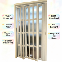 Porte accordéon pliante en verre acrylique résistant aux chocs, sur mesure, avec rail en aluminium étanche, cloison coulissante intérieure