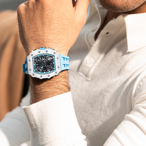 <span class=keywords><strong>TSAR</strong></span> BOMBA nouvelle <span class=keywords><strong>montre</strong></span> en résine pour hommes avec bande de silicone Tonneau étanche mode montres pour hommes - Product Image 6