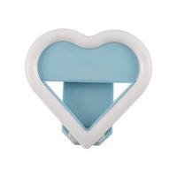 Anneau lumineux LED rechargeable USB pour selfie Clip-on Mobile Phone Live Photography Fill light Portable Mini Pink Heart Ring Light