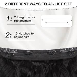 Extensiones de Cabello Pre-Adheridas con Hilo Invisible, Estilo Europeo Americano, Onduladas y Largas, Ajustables, para Mujer - Product Image 2