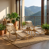 Fauteuil à bascule en rotin moderne Meiqi de haute qualité pour patio, balcon, jardin, cour, salon, maison, villa