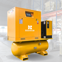 Compresseur d'air industriel à vis à faible bruit 7,5/11/15/22 kW sans huile, stationnaire, alimenté en courant alternatif 220 V, refroidi par air, moteur 10 bars