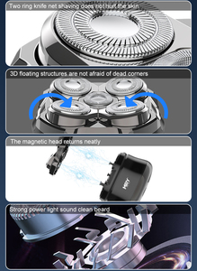 ماكينة حلاقة الرأس الدوارة MRY 5D للرجال الصلعاء الجاف/الرطب مقاومة للماء قابلة لإعادة الشحن ماكينة حلاقة كهربائية مجموعات - Product Image 5