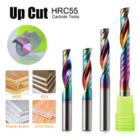 Fraise à queue en carbure monobloc HRC55 à coupe ascendante, revêtement DLC, matière première importée de classe AAA, fraise à bois à une seule dent, pour routeur CNC